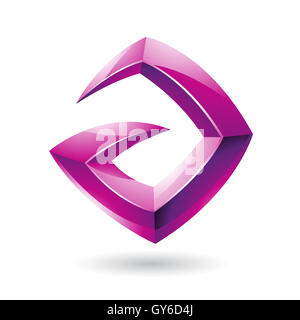 Vektor-Illustration von einem 3d scharfe glänzend Magenta-Logo-Form anhand der Buchstaben A Stockfoto