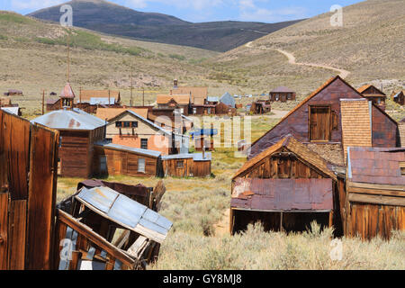 Blick vom Geisterstadt Bodie, Kalifornien USA. Alte verlassene mine Stockfoto