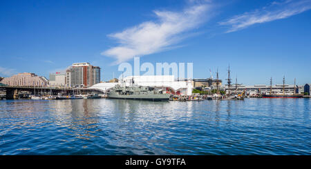 Australien, New South Wales, Sydney, Darling Harbour, Blick auf das Australian National Maritime Museum Stockfoto