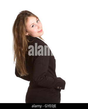 Porträt einer glücklich attraktive schöne glückliche junge kaukasischen Business-Frau / Frau / Mädchen / Frau / Model gekleidet Stockfoto