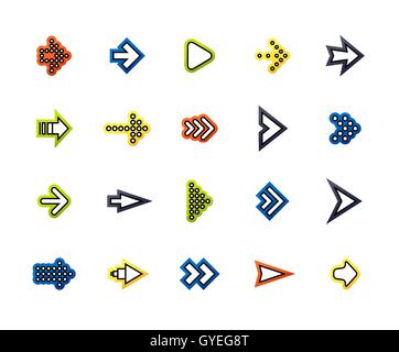 Gliederung Symbole dünne flache Bauweise, moderne Linie Konturenstil Stock Vektor