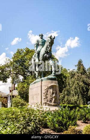 Robert Edward Lee Skulptur, Lee Park, Charlottesville, Virginia Stockfoto