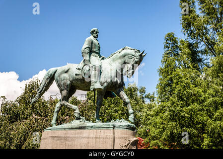 Robert Edward Lee Skulptur, Lee Park, Charlottesville, Virginia Stockfoto