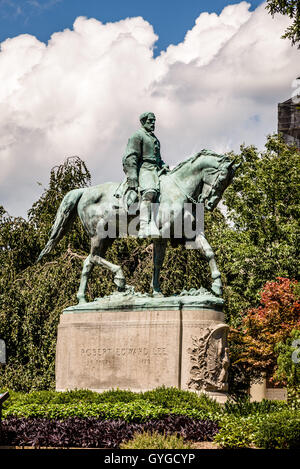 Robert Edward Lee Skulptur, Lee Park, Charlottesville, Virginia Stockfoto