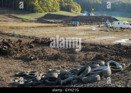 Getestet die ZAD - Staudamm von Sivens - 11.05.2014 - Frankreich /? MIDI-Pyrenee? / Lisle-Sur-Tarn - 5. November 2014 - getestet ZAD - "The Fort", Teil der ZAD wo der Staudamm gebaut werden sollte. Gegner kämpfen immer noch das Projekt.   -Nicolas Remene / Le Pictorium Stockfoto