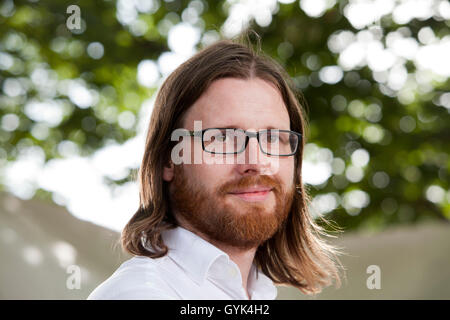 Tom Gauld, die schottische Cartoonist und Illustrator, auf dem Edinburgh International Book Festival. Edinburgh, Schottland. 24. August 2016 Stockfoto