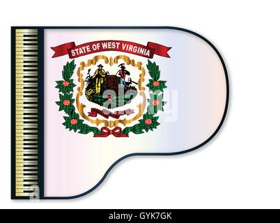 Das West Virginia State Flag festgelegt in einem traditionellen schwarzen Flügel Stock Vektor