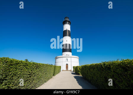 Leuchtturm von Chassiron auf Oleron Insel, Charente-Maritime, Frankreich, EU, Europa. Stockfoto