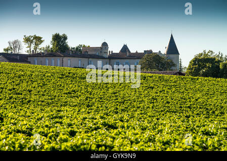 Weingut mit Dach des Chateau Mouton Rothschild, Medoc, Bordeaux, Frankreich, EU, Europa Stockfoto