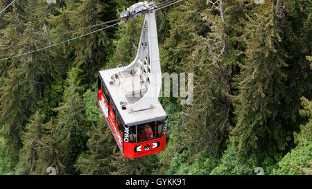 Dock-Mount Roberts Tramway in Juneau, Alaska, USA. Cruise Ship Terminal und Mt Roberts Tramway, Alaska, Inside Passage, United S Stockfoto