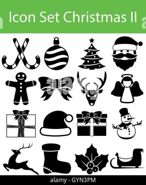 Icon Set Weihnachten II mit 16 Icons für den kreativen Einsatz in Grafik-design Stock Vektor