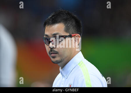 18. September 2016 - Rollstuhl-Rugby: 3. Spiel um Platz Japan - Kanada bei Carioca Arena 1 während der Paralympischen Spiele in Rio 2016 in Rio De Janeiro, Brasilien. Bildnachweis: AFLO SPORT/Alamy Live-Nachrichten Stockfoto