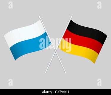 Offizielle Nationalflagge Deutschland und Bayern Stock Vektor