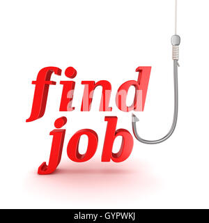 Job Suche Konzept, dies ist ein 3d Computer generierte Bild. Isoliert auf weiss. Stockfoto