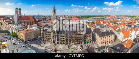 München Stadt Skyline Panorama, Deutschland Stockfoto