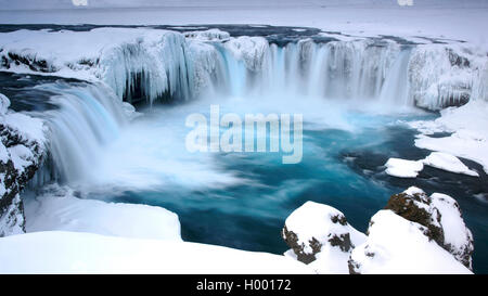 Godafoss im Winter, Island Stockfoto