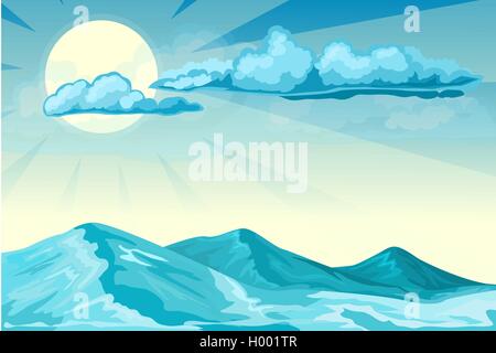 Stürmische Seelandschaft Hintergrund Stock Vektor