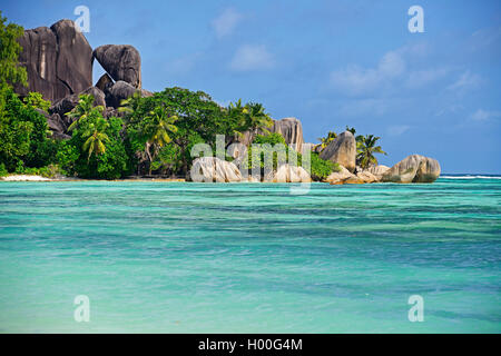 Traum Strand Anse La Reunion, Seychellen, La Digue Stockfoto