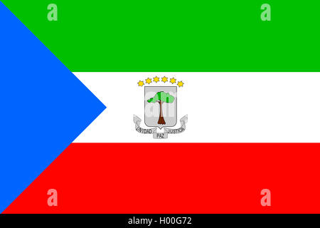 Flagge Äquatorialguineas, Aequatorialguinea Stockfoto