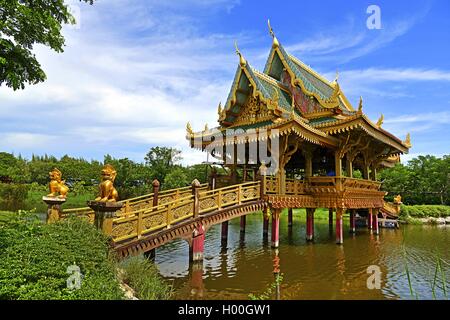 Chinesischer Tempel Sala von zehn Reinkarnationen, Ancient-City (Muang Buran), Thailand, Muang Buran Stockfoto
