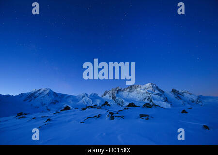 Liskamm und Breithorn - 4527 m - 4165 m, Schweiz, Wallis Stockfoto