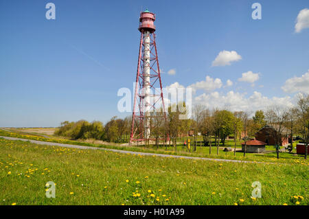 Campen Leuchtturm, der höchste Leuchtturm in Deutschland, Deutschland, Niedersachsen, Ostfriesland, Krummhoern Stockfoto