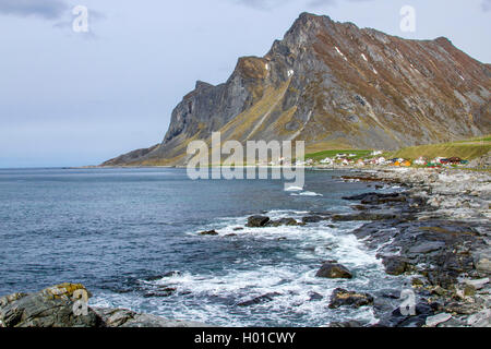 Landschaft neae Vikten, Norwegen, Lofoten, Vikten Stockfoto