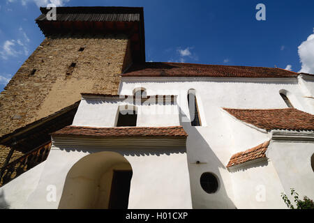 Deutsch-Weißkirch Wehrkirche in der Nähe von Sighisoara, Rumänien, Transsilvanien Stockfoto