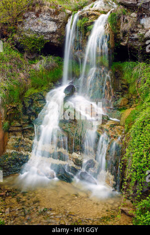 Thur Wasserfälle des Flusses Saentisthur, Schweiz, St. Gallen, Wildhaus-Alt St. Johann Stockfoto