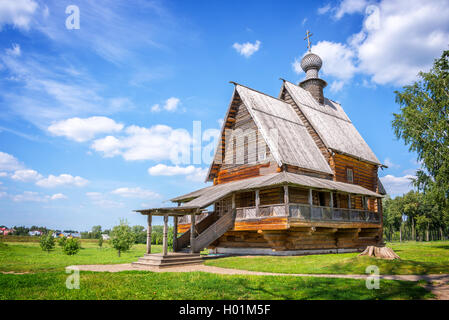 Hölzerne Kirche St. Nikolaus in Susdal, Goldener Ring, Russland Stockfoto