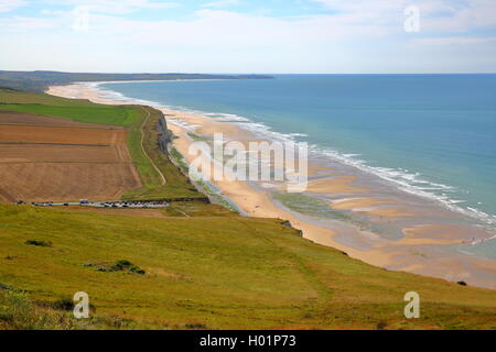 Blick auf die Küste von Cap Blanc Nez, Côte Opale, Pas-de-Calais, Frankreich Stockfoto