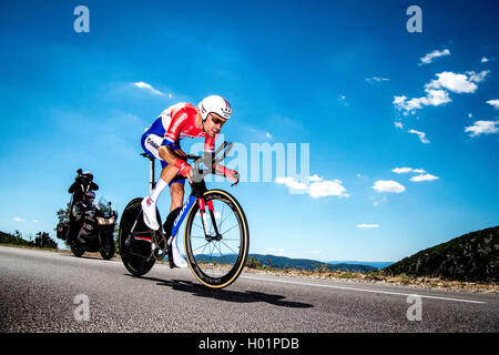 Tour de France 2016 Bühne 13 Tom Dumoulin NED Bourg-Saint-Andeol, La Carerne du Pont-d ' Arc 37,5 km Zeitfahren ITT Stockfoto