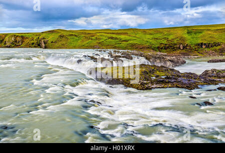 Urridafoss, das größte von Flow Rate Wasserfall in Island Stockfoto