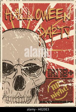 Halloween-Party Grunge Plakat Stock Vektor