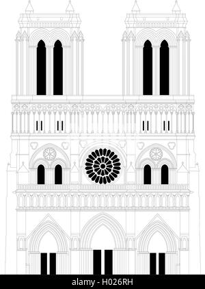 Kathedrale Notre-Dame de Paris in Frankreich - 1 Stock Vektor