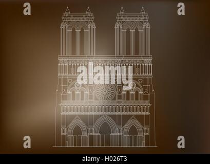 Kathedrale Notre-Dame de Paris in Frankreich - 3 Stock Vektor