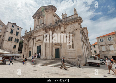 DUBROVNIK, Kroatien - 26. Mai 2014: Die Himmelfahrt-Kathedrale, der Sitz der römisch-katholischen Diözese von Dubrovnik. Stockfoto