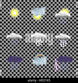 Wetter-Icon auf transparenten Hintergrund gesetzt. Vektor-Illustration. Stock Vektor