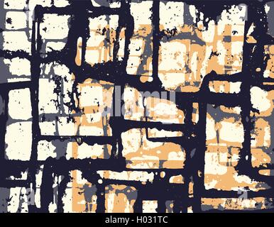 Abstract Grunge Vektor Hintergrund. Farbe der hand gezeichneten Komposition von unregelmäßigen überlappende grafischen Elementen. Stock Vektor