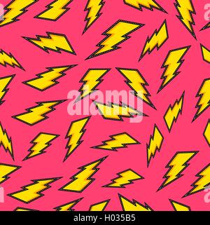 Donner nahtlose Lochkreis mit Electric Ray Stich Patches im bunten Pop-Art-Stil, Illustration-Design-Hintergrund. EPS10 Stock Vektor