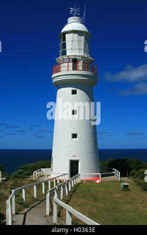 Cape Otway Lighthouse aus südlichen Ozean und Bass Strait auf der Great Ocean Highway in Victoria Australien Stockfoto