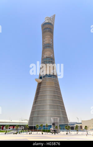 Die Fackel-Doha (Aspire Tower), das höchste Bauwerk in Katar Stockfoto