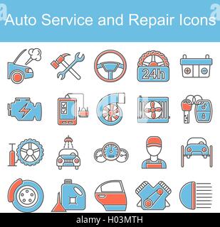 Auto-Reparatur-Symbole. Vektor-illustration Stock Vektor