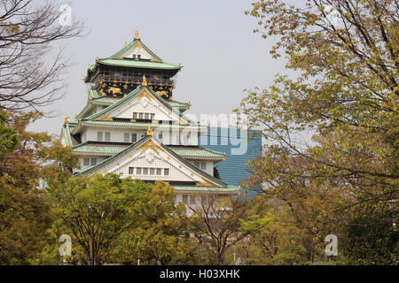 Das Verlies des Schlosses Osaka (Japan). Stockfoto