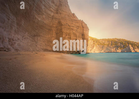 Strand in der Nähe des Wracks von zakynthos Stockfoto