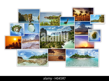 Tropic Fotos Collage. Foto-Album-Konzept Stockfoto