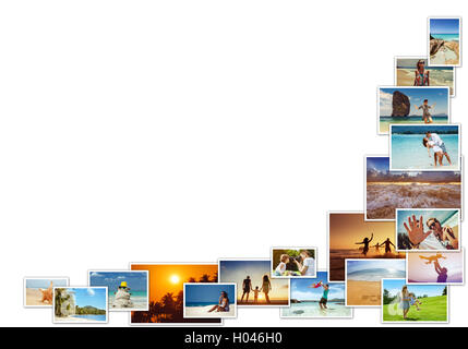 Tropische Natur Fotos Konzept Collage Menschen Stockfoto