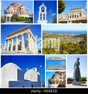 Collage von Aegina Insel Saronischen Golf Griechenland Stockfoto