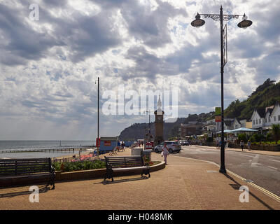 Shanklin Strandpromenade Clocktower und Esplanade Isle Of Wight Stockfoto