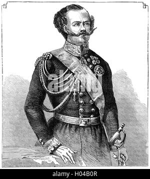 Victor Emmanuel II (1820 – 1878) war König von Sardinien von 1849 bis 17. März 1861, als er den Titel König übernahm von Italien, der erste König des Vereinigten Italiens seit dem 6. Jahrhundert, einen Titel zu werden war er bis zu seinem Tod im Jahre 1878. Stockfoto